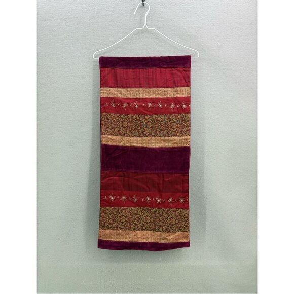 Crate & Barrel Arabesque Table Runner Moroccan Spice Reds Orange Gold 14” x 120” - Picture 2 of 7